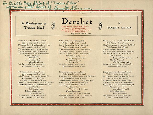 Yo HO HO and A Bottle Of Rum. The original song was entitled "derelict" 
